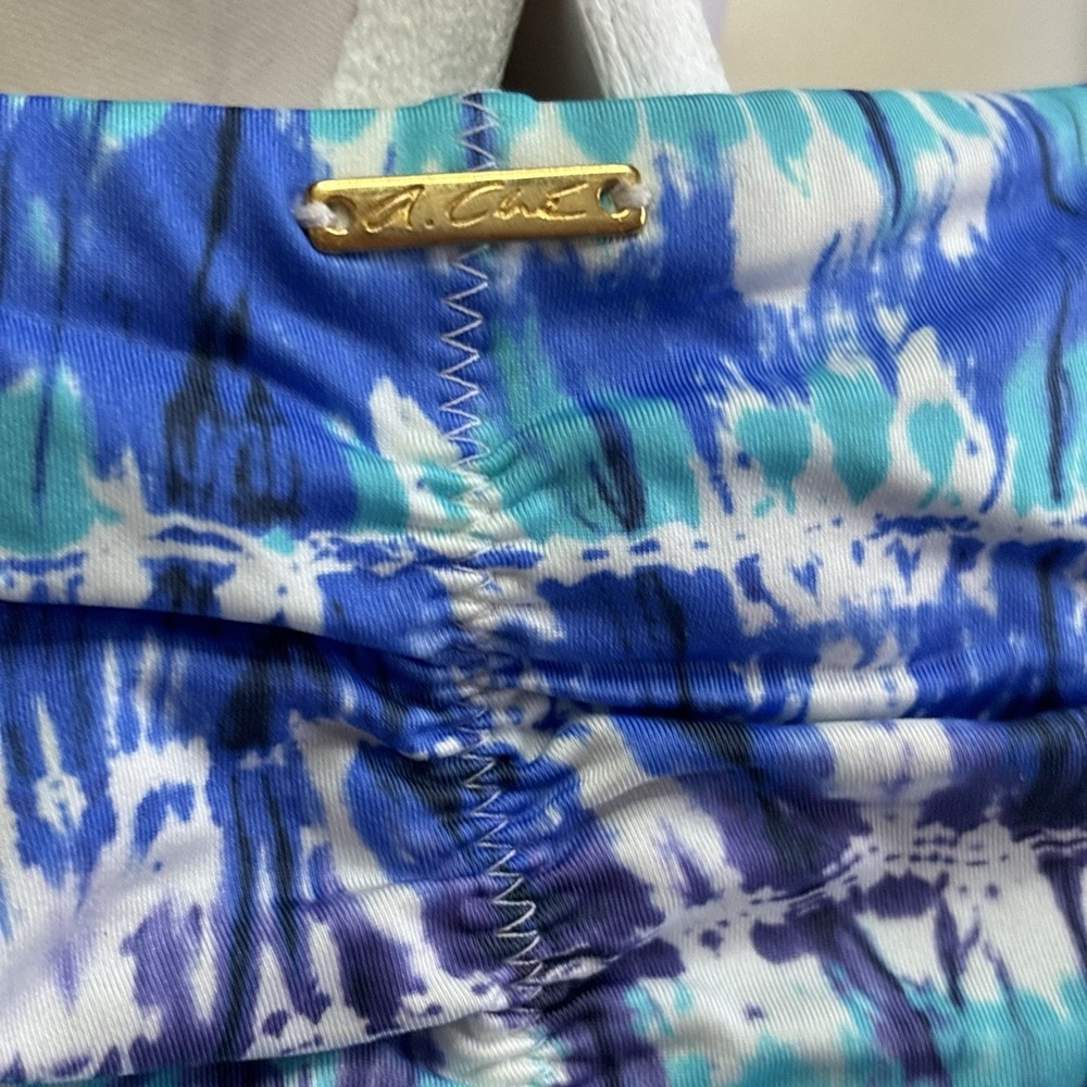 A.CHE Swimsuit 16 D/DD Bra Underwire Tie Dye Blue One Piece Dress Bathingsuit - Picture 6 of 9